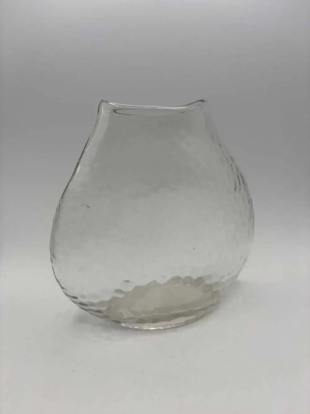 Vintage Clear Dimpled Honeycomb Art Glass Vase